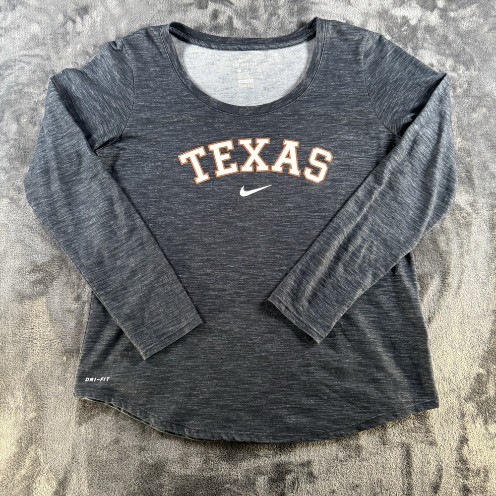 Nike Dri-fit University of Texas Longhorn LS Top Black Space Dye Medium #3-001